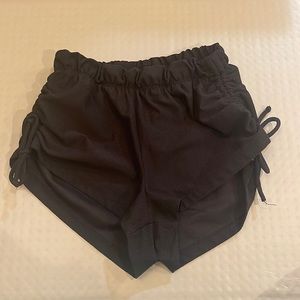 Five Dancewear black high tied shorts (airbrushed) YXL